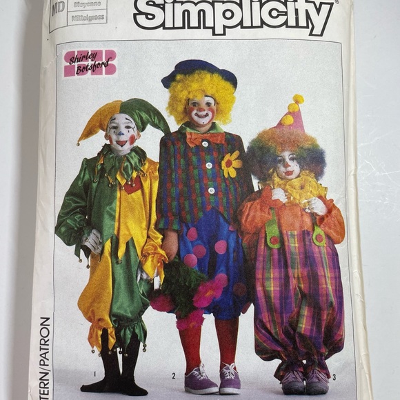 Simplicity #7120 Vibrant Jester and Clown Kids Costume Set - Picture 1 of 5
